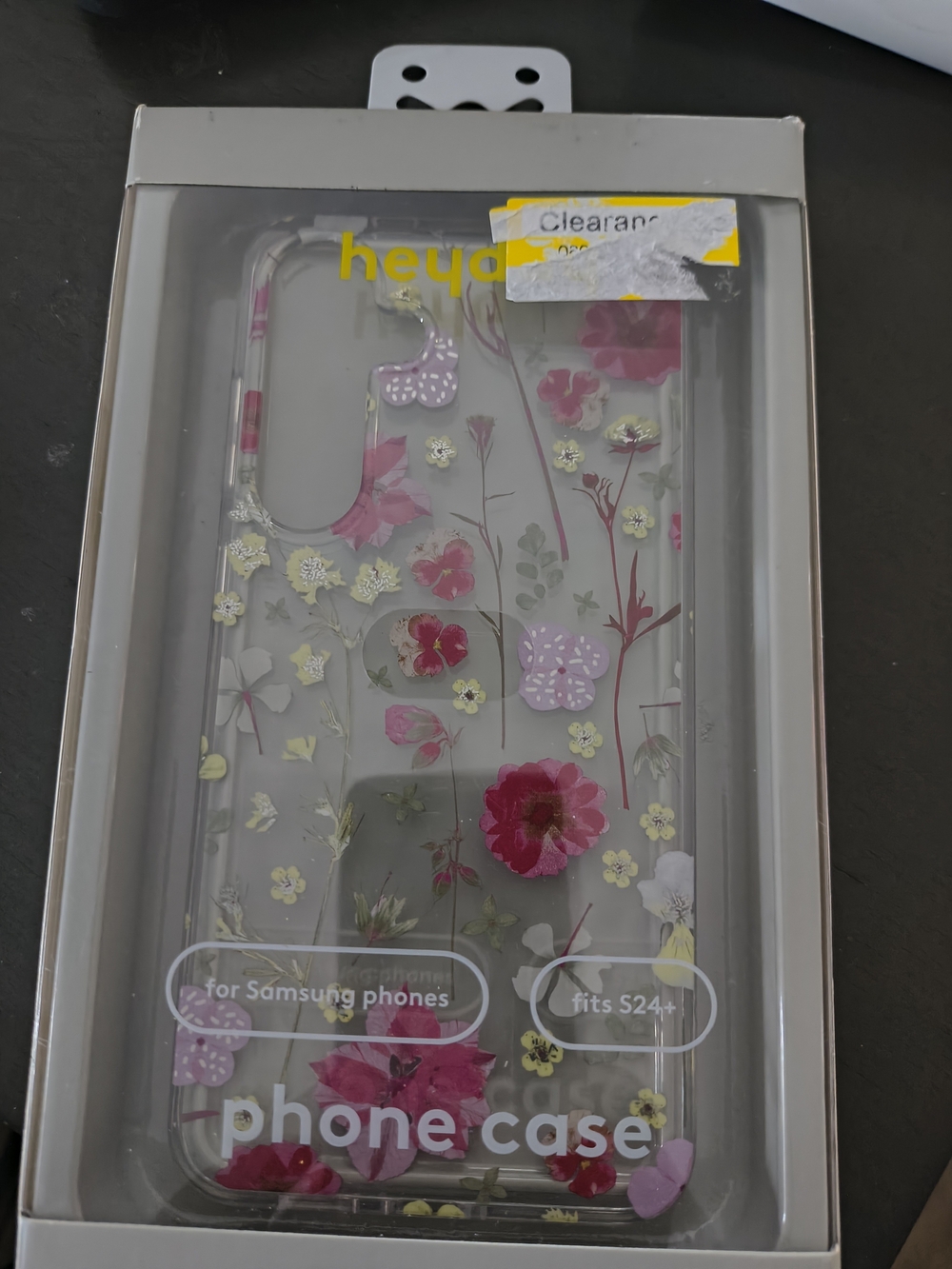 heyday Clear Floral Phone Case with Pink and Cream Accents for Samsung